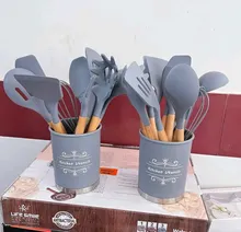 ست کفگیر سلیکونی طوسی درجه یک gallery1