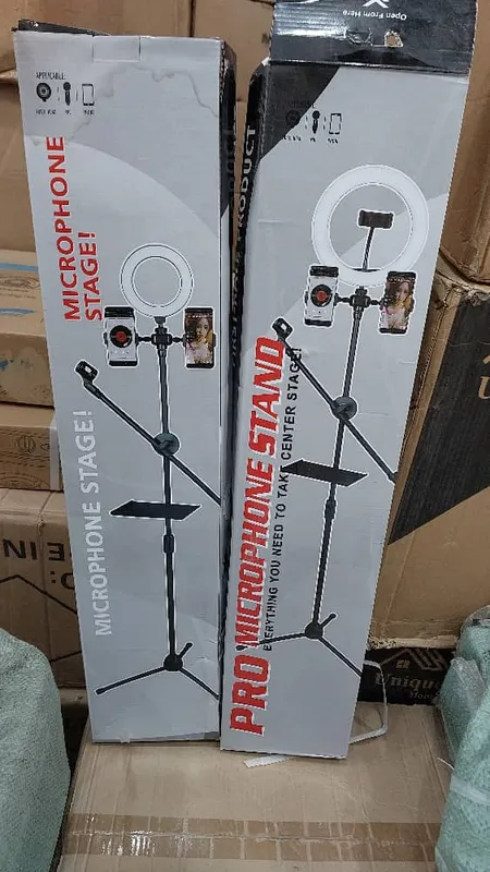 رینگ لایت YQ-320A همراه پایه به همراه میکروفن BY-M1 gallery0