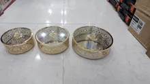 ظرف شرینی و اجیل خوری سه تیکه سلطنتی طلایی gallery2
