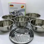 ست پنج تیکه لگن رنده دار استیل thumb 1