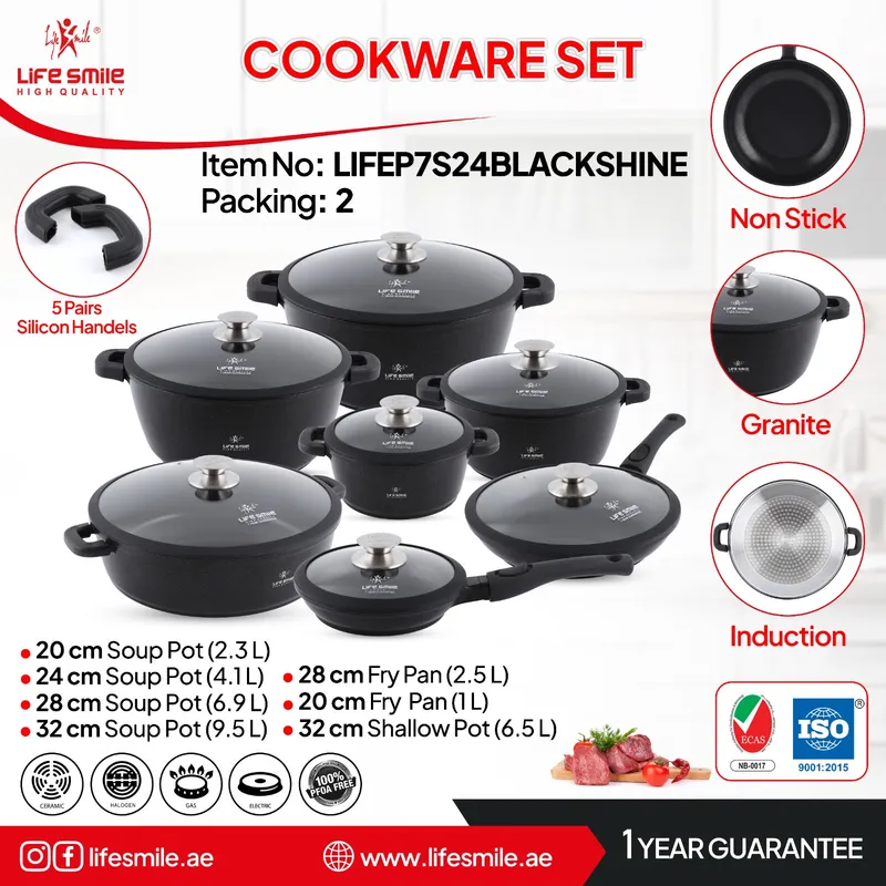 سرویس قابلمه گرانیتی لایف اسمایل 24پارچه مدل LIFEP7S-24-A gallery2