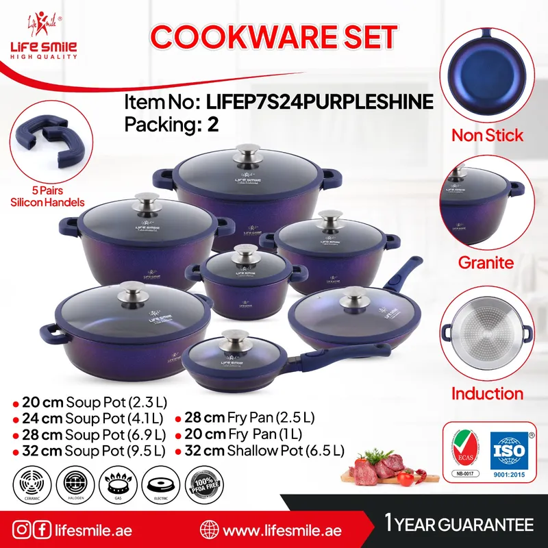 سرویس قابلمه گرانیتی لایف اسمایل 24پارچه مدل LIFEP7S-24-A gallery1
