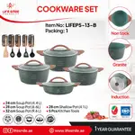 سرویس قابلمه 13تکه لایف اسمایل دسته چوبی مدل lifep5-13 thumb 2