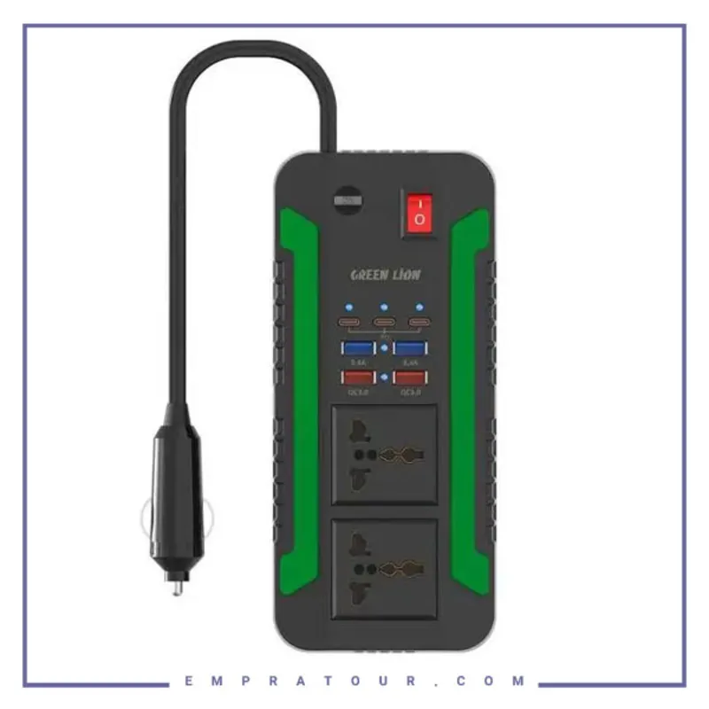مبدل برق و شارژر خودرو گرین spark 300 اصلی gallery2