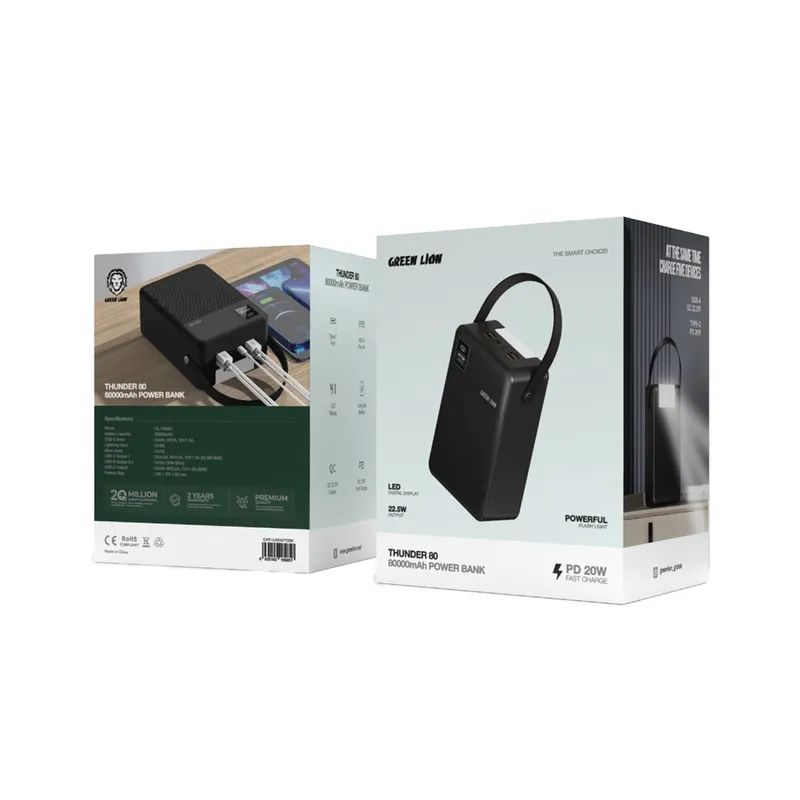 پاوربانک تندر 80 گرین سنگین وزن اصلی Green Thu  nder 80 (80000mAh) Power Bank اصل gallery1