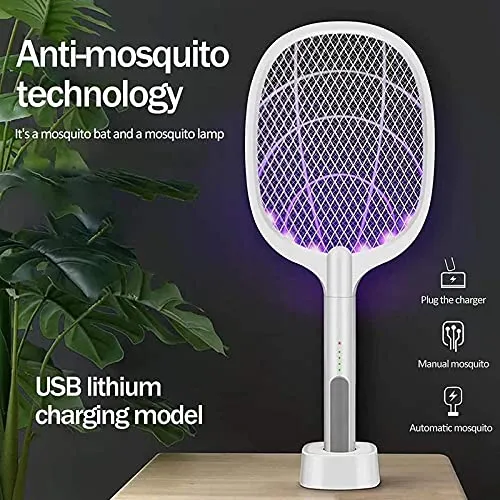 پشه کش راکتی شارژی دو کاره با پایه Mosquito killer Racket KLZ