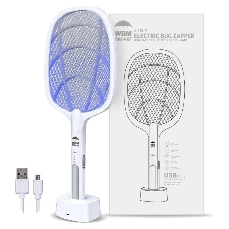 پشه کش راکتی شارژی دو کاره با پایه Mosquito killer Racket KLZ gallery1