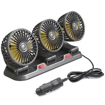 پنکه فندکی سه فن ماشین مدل f4310(پنکه کمپری) (three headed fan)