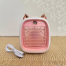 پنکه مه پاش شارژی رومیزی طرح گربه | Rechargeable Desk Mist Fan with Cat Design gallery0