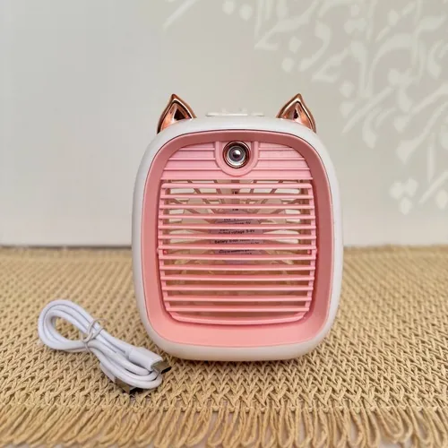 پنکه مه پاش شارژی رومیزی طرح گربه | Rechargeable Desk Mist Fan with Cat Design