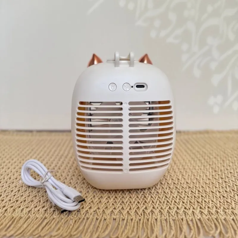 پنکه مه پاش شارژی رومیزی طرح گربه | Rechargeable Desk Mist Fan with Cat Design gallery2