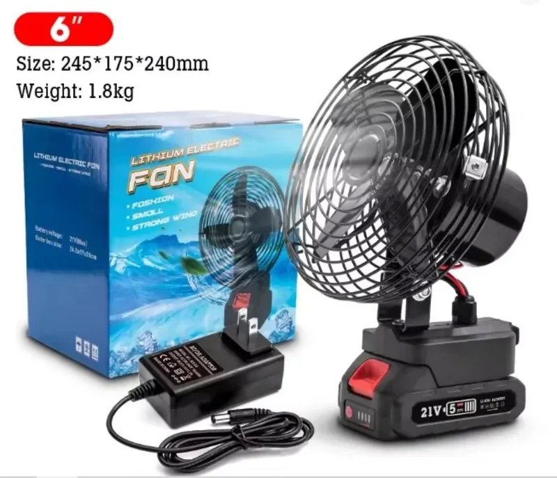 پنکه شارژی 48 ولت توری فلزی مدل FAN LITHIUM 3PIN موتور براشلس gallery3