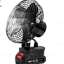 پنکه شارژی 48 ولت توری فلزی مدل FAN LITHIUM 3PIN موتور براشلس —-تمام فلزی gallery1