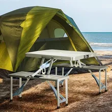 میز و صندلی تاشو کمپ مدل چهارنفره آلومینیوم gallery0